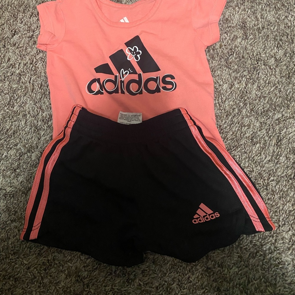 Baby girl adidas shirt and short set